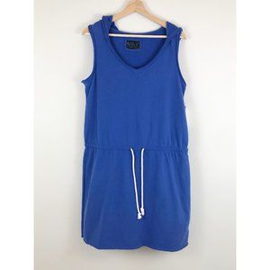 NWT Andrew Marc Terry Knit Sweatshirt Dress Blue